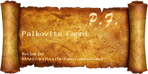 Palkovits Fanni névjegykártya